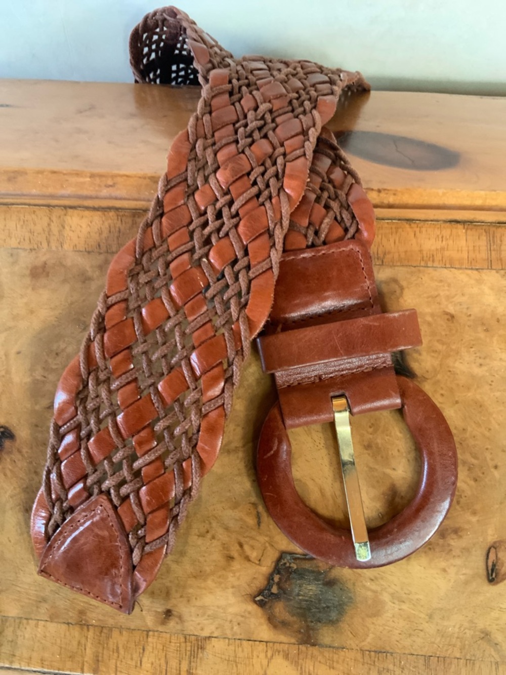 Woven Leather Belt 2” x 38” WOW! - Picture 5 of 14
